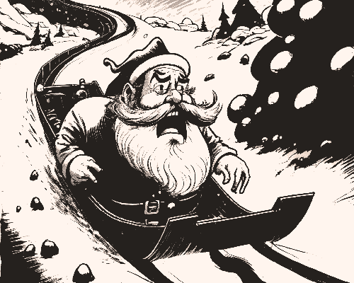 Santa Claus hurtles towards disaster